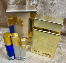 Load image into Gallery viewer, Dolce&amp;Gabbana Gold Travel Size Eau De Parfum Intense 0.33 Fl. Oz. 10Ml. Or 0.16 Fl. Oz. 5Ml. Atomizer Spray or Roll-on Bottle
