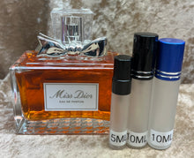 Load image into Gallery viewer, Miss Dior Eau de Parfum Travel Size 0.33 Fl. Oz. 10Ml or 0.16 Fl. Oz. 5 Ml Atomizer Spray or Roll-on Bottle