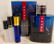 Load image into Gallery viewer, Prada Luna Rosa Ocean Travel Size Eau de Toilette 0.33 Fl. Oz. 10 Ml. or 0.16 Fl. Oz. 5 Ml. Atomizer Spray or Roll-on Bottle