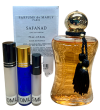 Load image into Gallery viewer, Safanad Parfum de Marly Parfum Travel Size 0.33 Fl. Oz./10 Ml. Or 0.16. Fl. Oz./5 Ml Atomizer Spray or Roll-on Bottle