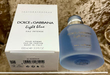 Load image into Gallery viewer, Dolce&amp;Gabbana Light Blue Eau Intense For Men Pour Homme Eau Parfum 3.3 Fl. Oz. 100 Ml. Tester Bottle