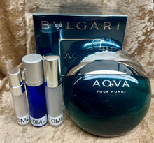 Load image into Gallery viewer, Bvlgari Aqva Eau de Toilette Travel Size 0.33 Fl. Oz. 10 Ml. or 0.16 Fl. Oz. 5 Ml. Atomizer Spray or Roll-on Bottle