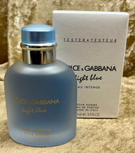 Load image into Gallery viewer, Dolce&amp;Gabbana Light Blue Eau Intense For Men Pour Homme Eau Parfum 3.3 Fl. Oz. 100 Ml. Tester Bottle