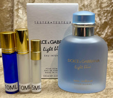 Load image into Gallery viewer, Dolce&amp;Gabbana Light Blue Eau Intense For Men Pour Homme Eau Parfum 0.33 Fl. Oz. 10 Ml. Or 0.16 Fl. Oz. 5 Ml. Atomizer Spray or Roll-on Bottle
