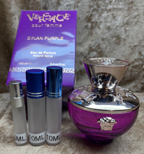 Load image into Gallery viewer, Versace Pour Femme Dylan Purple Travel Size Eau de Parfum 0.33 Fl. Oz. 10 Ml. or 0.15 Fl.Oz. 5 Ml Atomizer Spray or Roll-on Bottle
