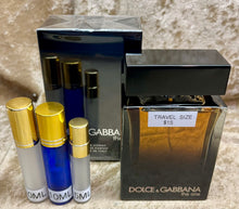 Load image into Gallery viewer, Dolce&amp;Gabbana The One For Men Pour Homme Eau de Parfum Travel Size 0.33 Fl. Oz. 10Ml or 0.16 Fl. Oz. 5ml Atomizer Spray or Roll-on Bottle