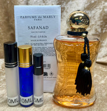 Load image into Gallery viewer, Safanad Parfum de Marly Parfum Travel Size 0.33 Fl. Oz./10 Ml. Or 0.16. Fl. Oz./5 Ml Atomizer Spray or Roll-on Bottle