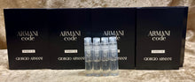 Load image into Gallery viewer, Armani Code Parfum Giorgio Armani For Men 4X Samples 1.2 Ml. 0.04 Fl. Oz. Spray