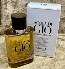 Load image into Gallery viewer, Acqua Di Gio Absolu Giorgio Armani Eau De Parfum 2.5 Fl. Oz. 74 Ml. Spray Tester Bottle