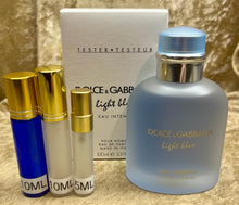 Load image into Gallery viewer, Dolce&amp;Gabbana Light Blue Eau Intense For Men Pour Homme Eau Parfum 0.33 Fl. Oz. 10 Ml. Or 0.16 Fl. Oz. 5 Ml. Atomizer Spray or Roll-on Bottle