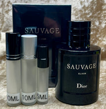 Load image into Gallery viewer, Sauvage Elixir Dior Perfum Concentrated Travel Size 0.33 Fl. Oz./10 Ml. Or 0.16 Fl. Oz./5 Ml. Atomizer Spray or Roll-on Bottle