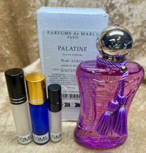 Load image into Gallery viewer, Palatine Parfum de Marly Eau de Parfum Travel Size 0.33 Fl. Oz./10 Ml. Or 0.16. Fl. Oz./5 Ml Atomizer Spray or Roll-on Bottle