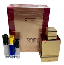 Load image into Gallery viewer, Amber Oud Rouge Al Haramain Travel Size 0.33 Fl. Oz. 10 Ml. Or 0.16 Fl. Oz. 5 Ml. Atomizer Spray or Roll-on Bottle