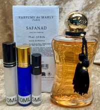 Load image into Gallery viewer, Safanad Parfum de Marly Parfum Travel Size 0.33 Fl. Oz./10 Ml. Or 0.16. Fl. Oz./5 Ml Atomizer Spray or Roll-on Bottle