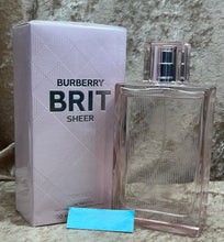 Load image into Gallery viewer, Burberry Brit Sheer for Her Eau de Toilette 3.3 Fl. Oz. 100 Ml. Sealed Box