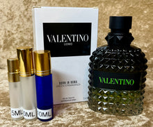 Load image into Gallery viewer, Born in Roma Valentino Uomo Travel Size 0.33 Fl. Oz./10 ml. Or 0.16 Fl. Oz./5 Ml Atomizer Spray or Roll-on Bottle