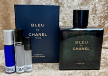 Load image into Gallery viewer, BLEU DE CHANEL PARFUM Travel Size 0.33 Fl. Oz. 10 Ml. or 0.16 Fl. Oz. 5 Ml. Atomizer Spray or Roll-on Bottle