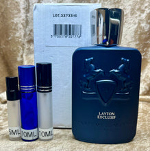 Load image into Gallery viewer, Layton Exclusif Parfum de Marly Parfum Travel Size 0.33 Fl. Oz./10Ml or 0.16 Fl. Oz./5ml Atomizer Spray or Roll-on Bottle