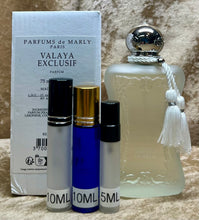 Load image into Gallery viewer, Valaya Exclusif Parfum de Marly Parfum Travel Size 0.33 Fl. Oz./10 Ml. Or 0.16. Fl. Oz./5 Ml Atomizer Spray or Roll-on Bottle