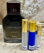 Load image into Gallery viewer, Tumi Continuum Travel Size Eau de Parfum 0.33 Fl. Oz. 10 ml or 0.16 Fl. Oz. 5 ml Atomizer Spray or Roll-on Bottle
