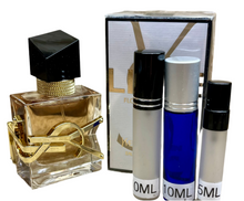 Load image into Gallery viewer, Libre Flowers &amp; Flames YSL Yves Saint Laurent Travel Size Eau De Parfum Florale 0.33 Fl. Oz. 10Ml. Or 0.16 Fl. Oz. 5Ml. Atomizer Spray or Roll-on Bottle