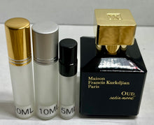 Load image into Gallery viewer, Oud Satin Mood Maison Francis Kurkdjian Travel Size Eau de Parfum 0.33 Fl. Oz./10 Ml. Or 0.16 Fl. Oz./5 Ml. Atomizer Spray or Roll-on Bottle