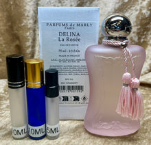 Load image into Gallery viewer, Delina La Rosee  Parfum de Marly Parfum Travel Size 0.33 Fl. Oz./10 Ml. Or 0.16. Fl. Oz./5 Ml Atomizer Spray or Roll-on Bottle