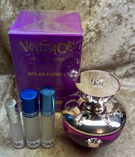 Load image into Gallery viewer, Versace Pour Femme Dylan Purple Travel Size Eau de Parfum 0.33 Fl. Oz. 10 Ml. or 0.15 Fl.Oz. 5 Ml Atomizer Spray or Roll-on Bottle