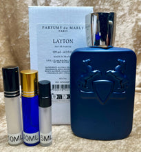 Load image into Gallery viewer, Layton Parfum de Marly Eau de Parfum Travel Size 0.33 Fl. Oz./10Ml or 0.16 Fl. Oz./5ml Atomizer Spray or Roll-on Bottle