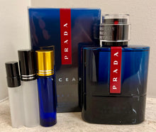 Load image into Gallery viewer, Prada Luna Rosa Ocean Travel Size Eau de Toilette 0.33 Fl. Oz. 10 Ml. or 0.16 Fl. Oz. 5 Ml. Atomizer Spray or Roll-on Bottle