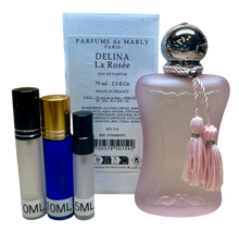 Load image into Gallery viewer, Delina La Rosee  Parfum de Marly Parfum Travel Size 0.33 Fl. Oz./10 Ml. Or 0.16. Fl. Oz./5 Ml Atomizer Spray or Roll-on Bottle