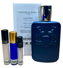 Load image into Gallery viewer, Layton Parfum de Marly Eau de Parfum Travel Size 0.33 Fl. Oz./10Ml or 0.16 Fl. Oz./5ml Atomizer Spray or Roll-on Bottle