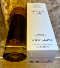 Load image into Gallery viewer, Armani Code Profumo Parfum 2.0 Fl. Oz. 60 Ml. Discontinued Tester Spray Bottle.