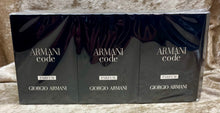 Load image into Gallery viewer, Armani Code Parfum Giorgio Armani 12X Samples 1.2 Ml. 0.04 Fl. Oz. Spray.