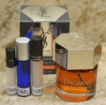 Load image into Gallery viewer, YSL  L'homme Yves Saint Laurent Eau de Parfum Travel Size 0.33 Fl. Oz. 10 Ml or 0.16 Fl. Oz. 5 Ml. Atomizer Spray or Roll-on Bottle.