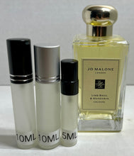 Load image into Gallery viewer, Jo Malone Lime Basil &amp; Mandarin Travel Size Cologne 0.33 Fl. Oz./10 Ml. Or 0.16 Fl.Oz./5 Ml. Atomizer Spray or Roll-on Bottle