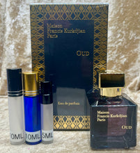 Load image into Gallery viewer, Oud Maison Francis Kurkdjian Eau de Parfum Travel Size 0.33 Fl. Oz./10 Ml. Or 0.16 Fl. Oz./5 Ml. Atomizer Spray or Roll-on Bottle
