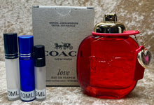 Load image into Gallery viewer, Coach Love Eau de Parfum Travel Size 0.33 Fl. Oz./10 Ml. Or 0.16 Fl. Oz./5 Ml. Atomizer Spray or Roll-on Bottle