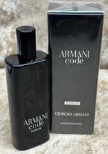 Load image into Gallery viewer, Armani Code Giorgio Armani Parfum 0.5 Fl. Oz. 15 Ml. Travel Size Spray.