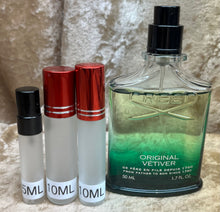 Load image into Gallery viewer, Creed Original Vetiver Travel Size 0.33 Fl. Oz. 10 Ml. or 0.16 Fl. Oz. 5 Ml. Atomizer Spray or Roll-On Bottle.