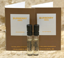 Load image into Gallery viewer, BURBERRY HERO FOR MEN EAU DE PARFUM 2X SAMPLES 0.05 FL. OZ. 1.5 ML SPRAY