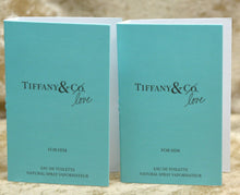 Load image into Gallery viewer, TIFFANY &amp; LOVE FOR HIM EAU DE TOILETTE 2 x SAMPLES 0.04 FL. OZ. 1.2 ML SPRAY
