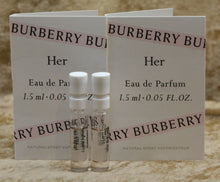 Load image into Gallery viewer, BURBERRY HER EAU DE PARFUM 2 X SAMPLE 0.05 ML 1.5 ML SPRAY